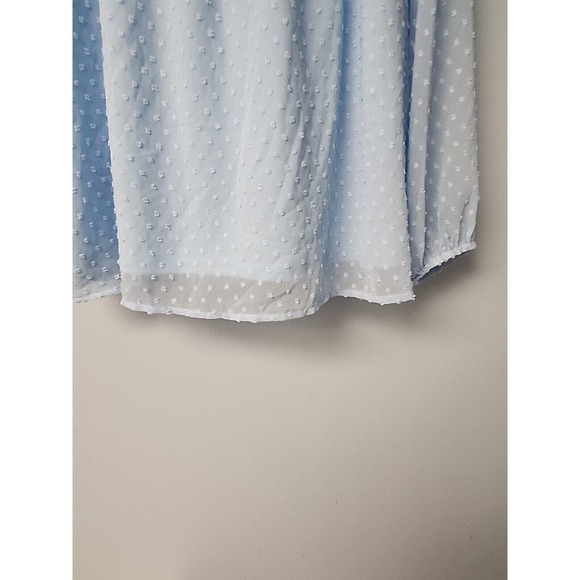 Womens Casual‎ Summer Spring Swiss Dot Ruffle Elegant Flare Sheer Top - Picture 3 of 6